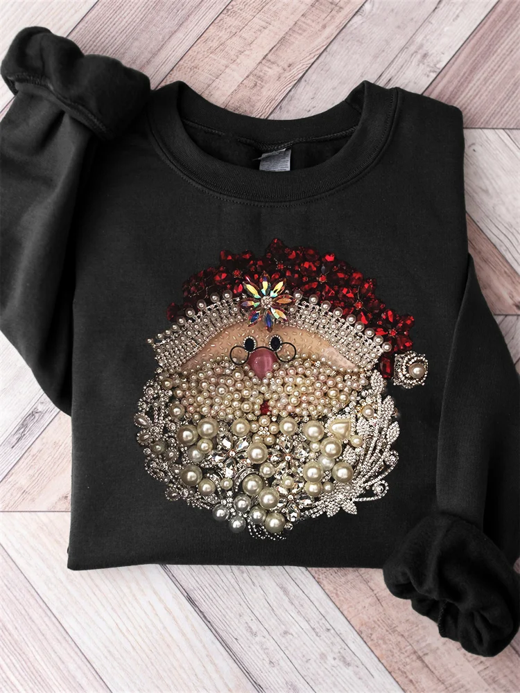 Comstylish Christmas Santa Claus Jewel Art Comfy Sweatshirt