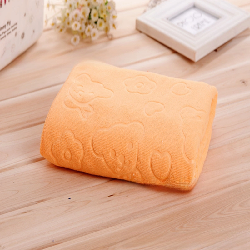 Microfiber Bath Towel Embossed Bear Factory Gift Children Strong Absorbent Soft Thick Beach Towel