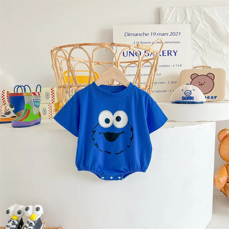 Baby Boy Cartoon Wacky Graphic Short Sleeve Bodysuit