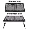 Camp Fire Cooking Rack Folding Heavy Duty for Outdoor BBQ Camping (Black)