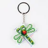 Full Bead Embroidery Keychain Dragonfly Printed Craft Gifts(5.5x5.5cm)