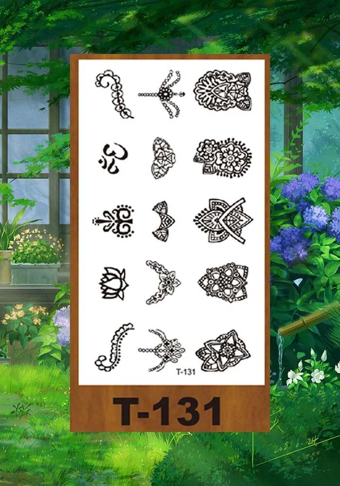 Drop Shipping Small Temporary Tattoo Sticker Plum Bird Geometric Figure Bow Moon Girl Kid Men Arm Abdomen Neck Ankles Art Tatoo