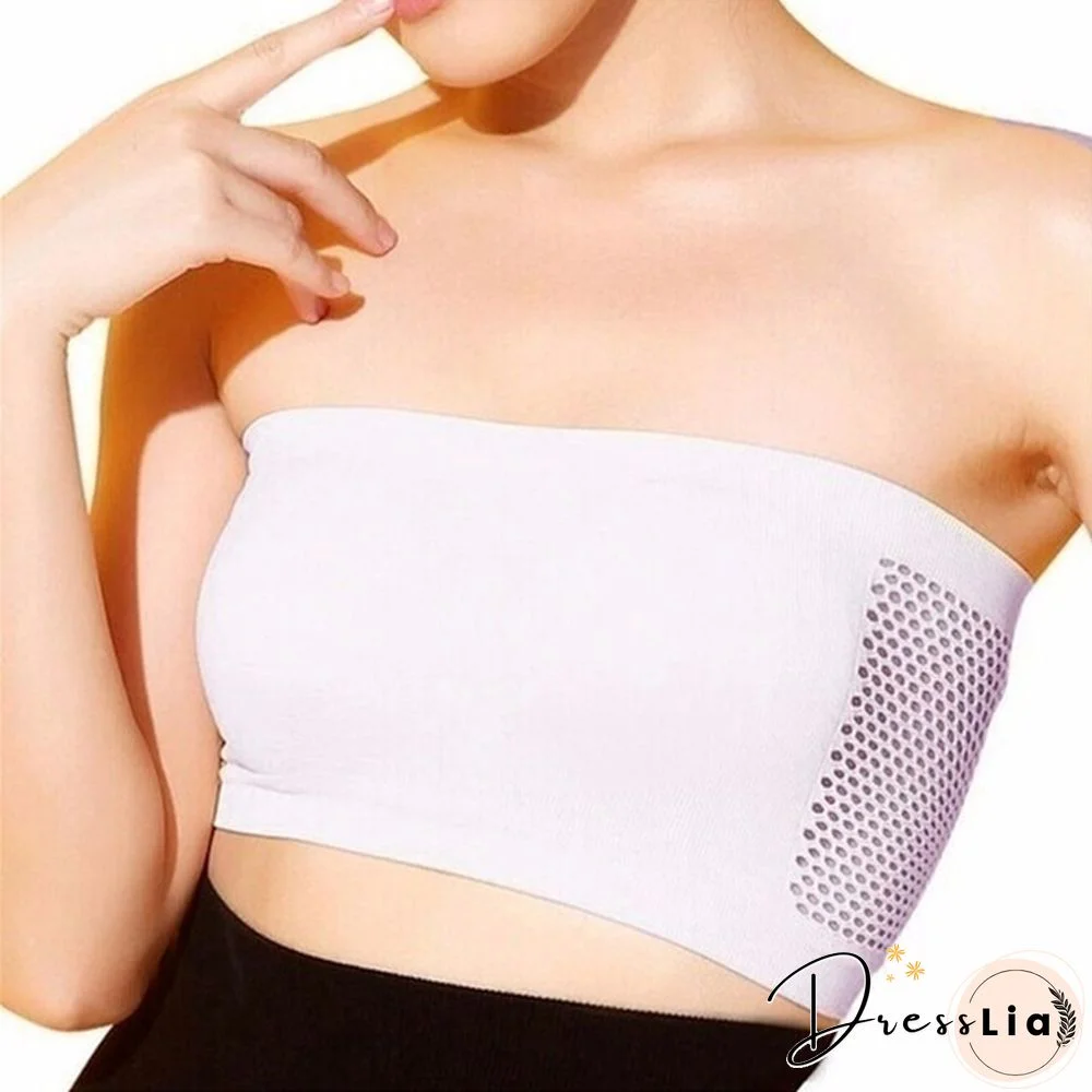Women Seamless Strapless High Elastic Wrapped Invisible Strapless Soft Chest Wraps Tube Tops Push Up Bra Breathable Crop Top