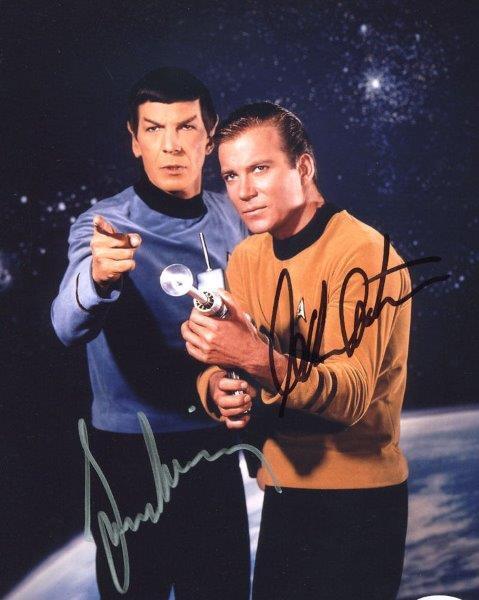 REPRINT - LEONARD NIMOY - WILLIAM SHATNER Star Trek Signed 8 x 10 Photo Poster painting Poster