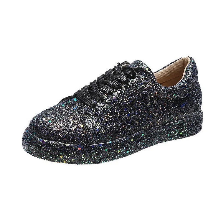 Women's Bling Sequin Lace Up Sidny Sneakers