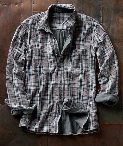 Men's casual retro check shirt