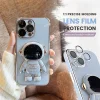 6D Plating Astronaut Hidden Stand Case Cover for iPhone