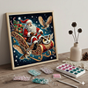 Hibou du Père Noël-peinture spéciale partielle diamant-30*30cm