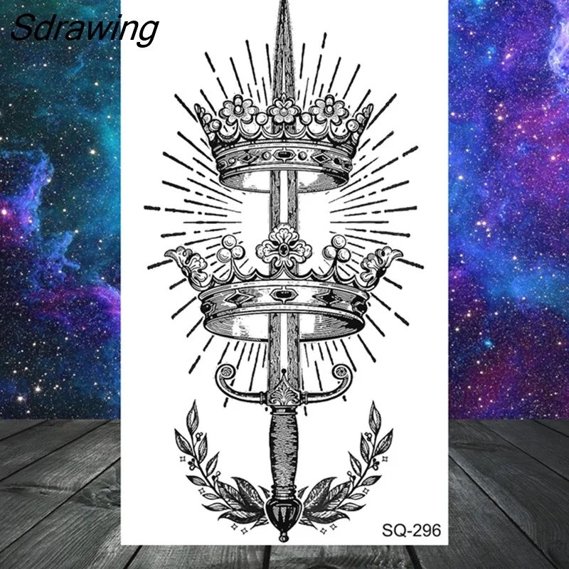 Sdrawing Tribal Anchor Scorpion Dragon Thorns Temporary Tattoos For Women Men Kids Cross Tatoo Butterfly Skull Fake Tattoo Small