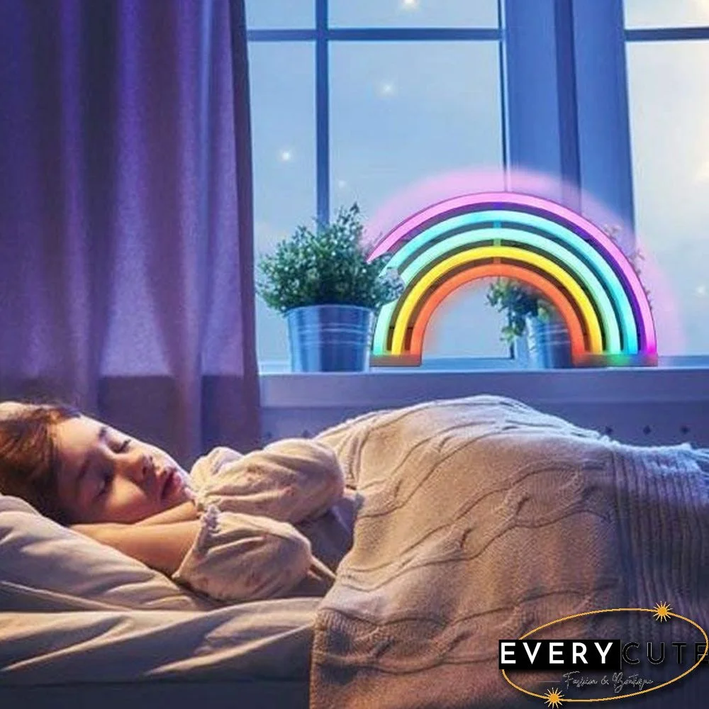 Rainbow Neon Sign Led Rainbow Light Lamp For Dorm Decor Rainbow Decor Neon Lamp Wall Decor Christmas Neon Bulb Tube