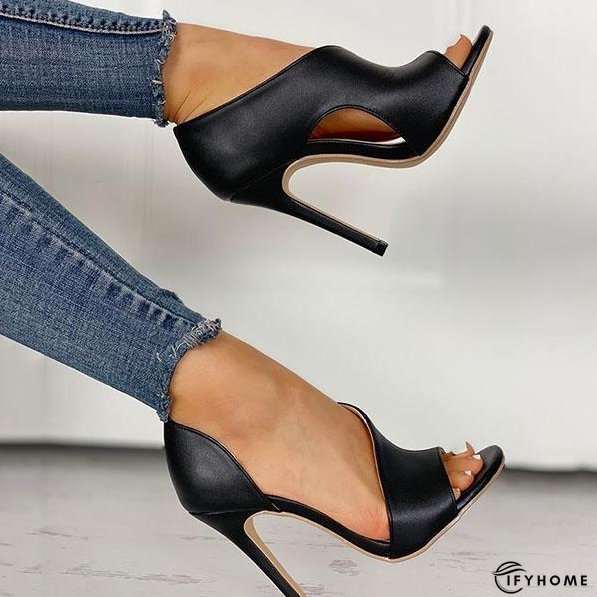Cutout Peep Toe Thin Heeled Heels | IFYHOME