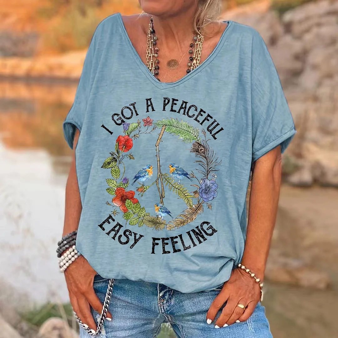 I Got A Peaceful Easy Feeling Printed Women's T-shirt