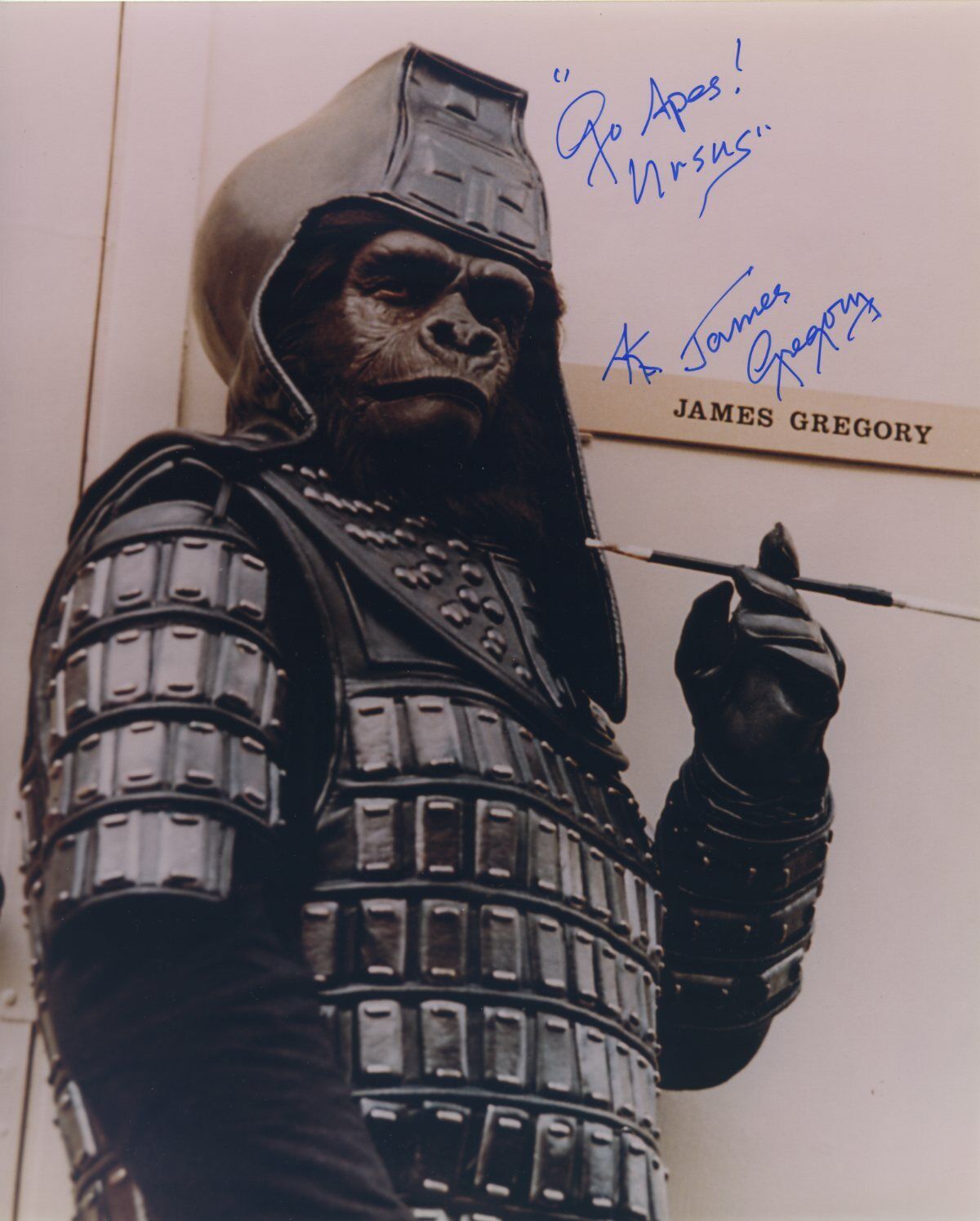 JAMES GREGORY SIGNED AUTOGRAPHED THE PLANET OF THE APES COLOR Photo Poster painting GEN. URSUS