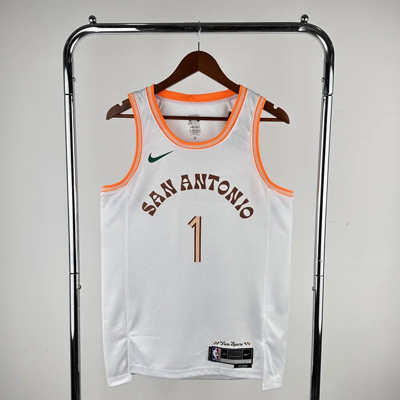 Maillot San Antonio Spurs 1 WEMBANYAMA NBA Basket Maillot De Fou, site maillot de foot pas cher