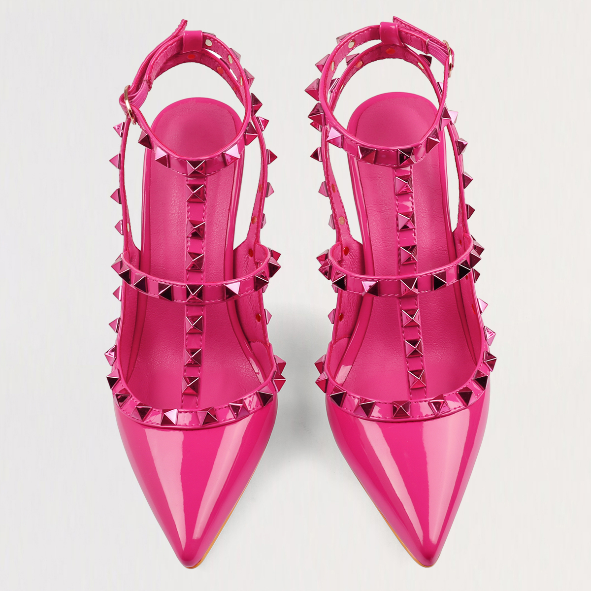 10CM/4 inch Women's Studs Sandals High Heel Pointed Toe Pumps Sexy Stilettos Party Shoes