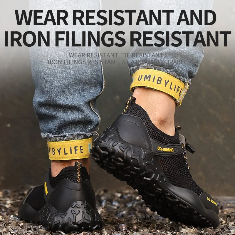 Breathable Summer Men Working Safety Shoes Steel Toecap Outdoor Fashion Work Boot Puncture-Proof Non Slip Sneakers Free Shipping