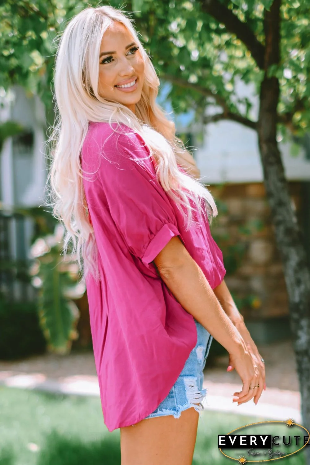 Rose Soft Oversize Dolman Shirt