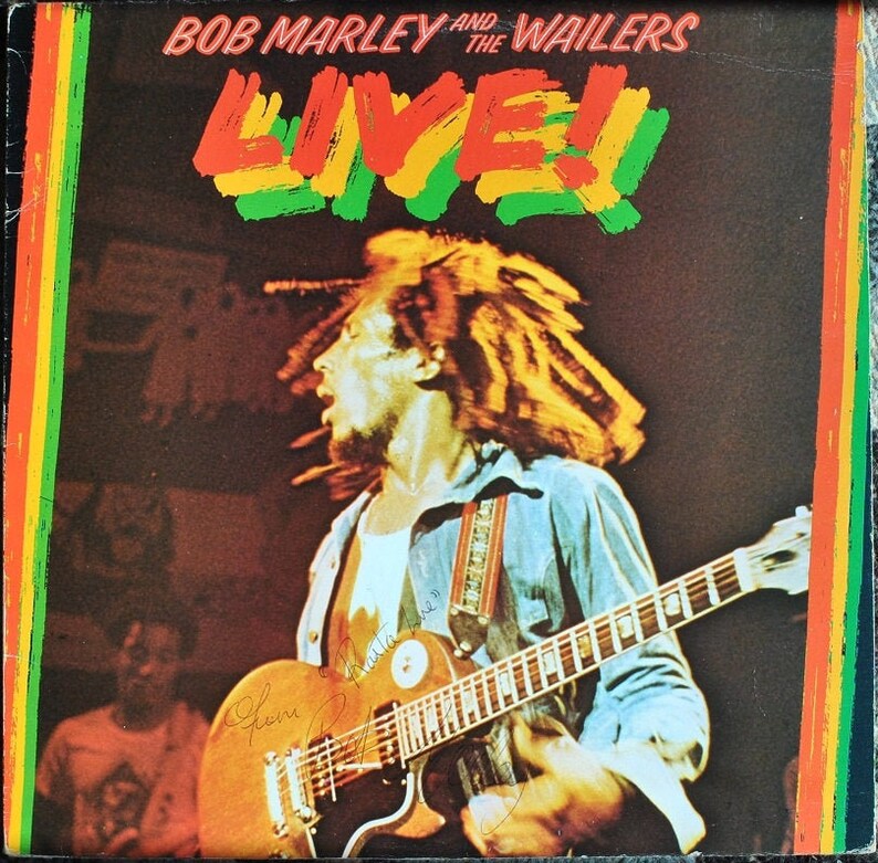 BOB MARLEY SIGNED AlbumAnd The Wailers Live Very Rare! wcoa