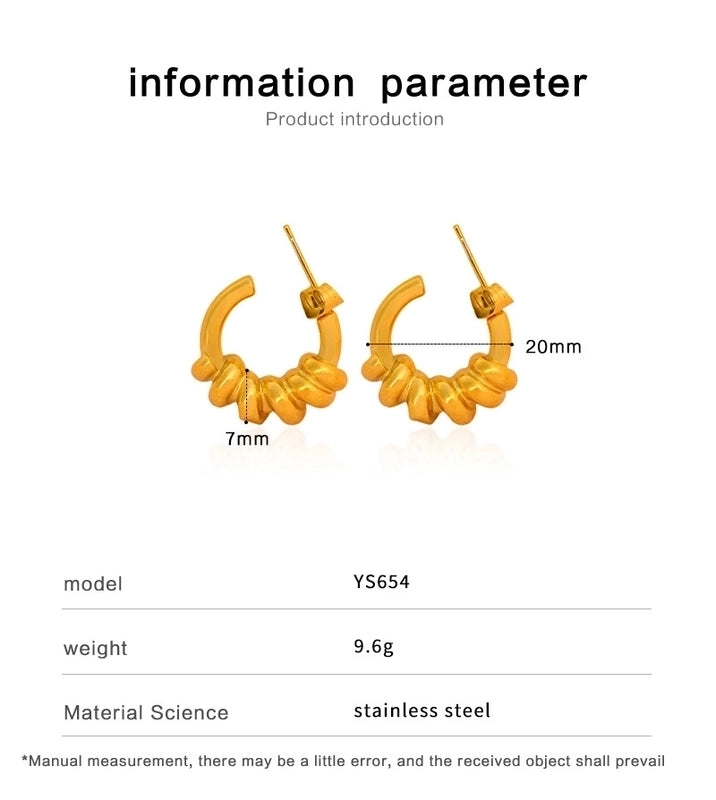 1 Pair Minimalist Geometric Plating 304 Stainless Steel 316 Stainless Steel  18K Gold Plated Ear Studs