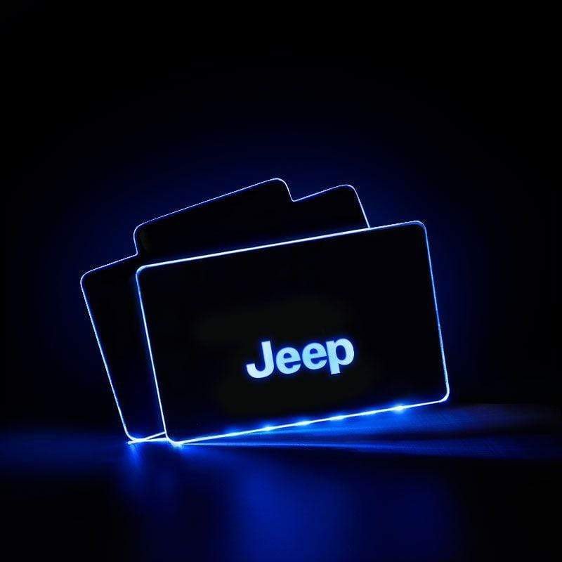 JEEP Acrylic LED Car Floor Mat For JEEP Atmosphere Light With RF Remote Control Car Interior Light Decoration  dxncar