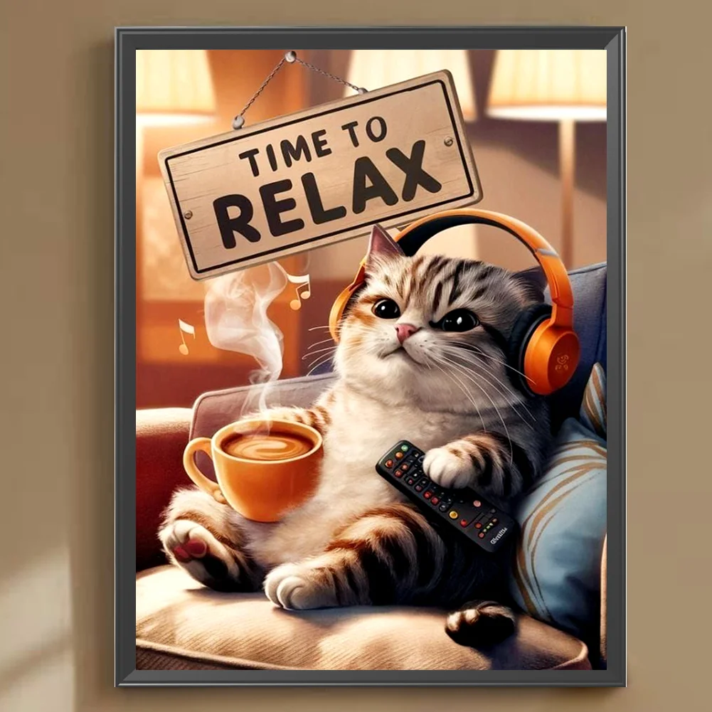 Diamond Painting - Full Round Drill - Cat(Canvas|30*40cm)