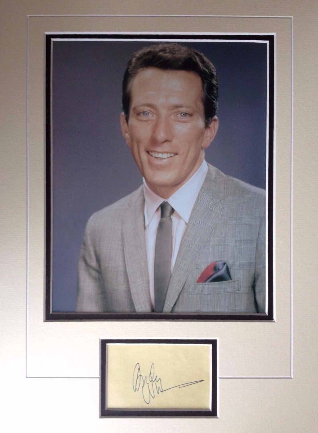 ANDY WILLIAMS - CHART TOPPING SUPERSTAR - EXCELLENT SIGNED COLOUR Photo Poster painting DISPLAY