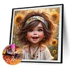 Diamond Painting-Round AB Drill Girl(45*45CM)