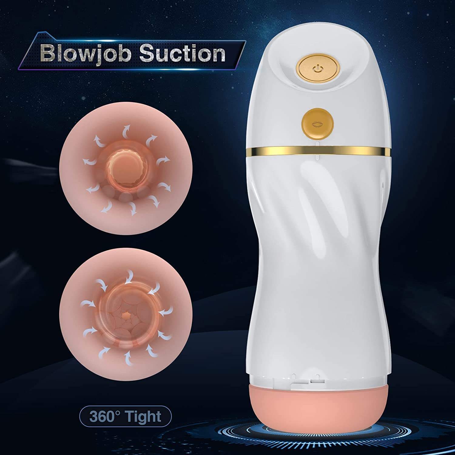 Automatic Sucking Male Masturbators - Upgraded 7 Vibration & Suction Hands  Free Pocket Pussy Male Stroker with 3D Realistic Textured, Blowjob Toy Mens  Adult Male Sex Toys for Men (Black)