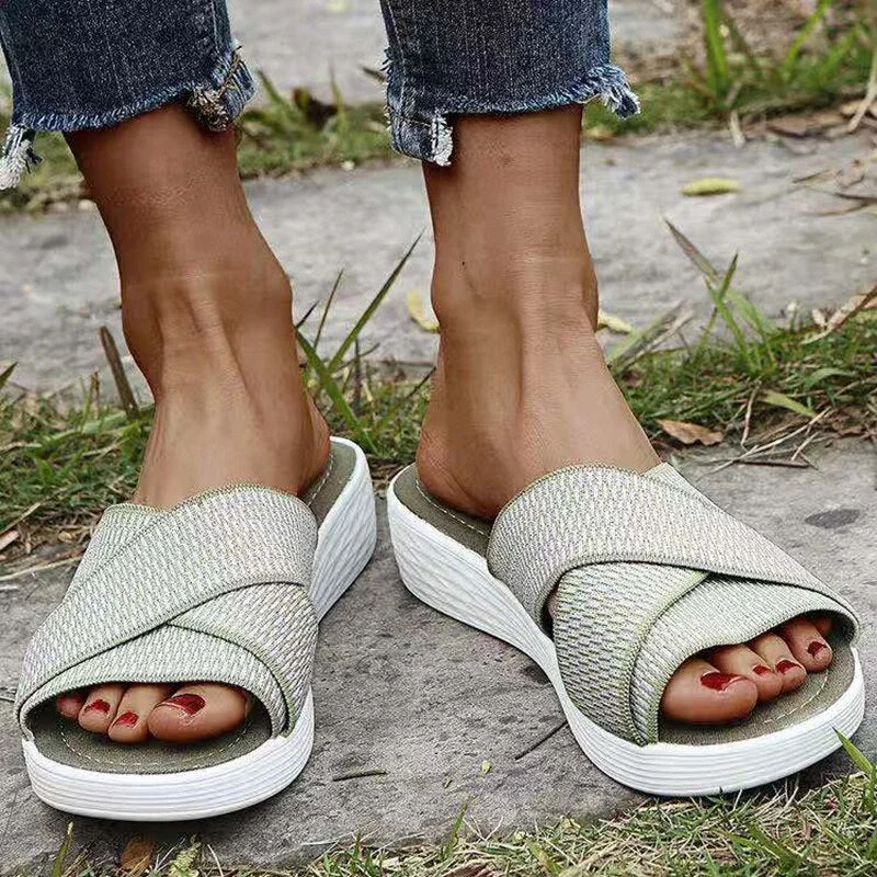 Women Summer Slippers Casual Ladies Sandals Platform Non-slip Female Shoes Soft Wedge Outdoor Women Slippers Dropshipping Shoes