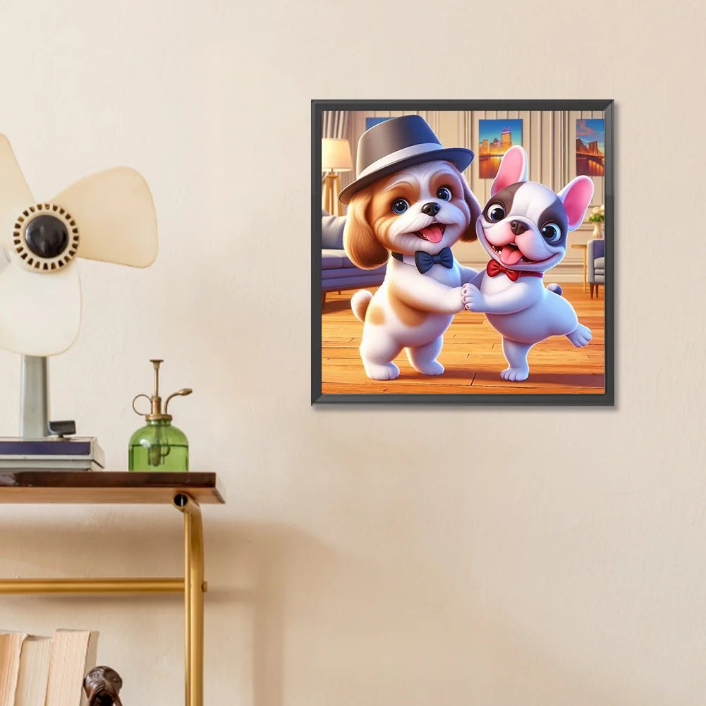 Full Round Diamond Painting 30*30cm - Puppy Buddy