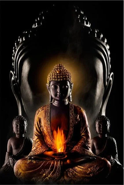 God Buddha Canvas Art Buddhism Posters Canvas Painting Posters and Prints Cuadros Wall Art for Living Room Home Decor (No Frame)