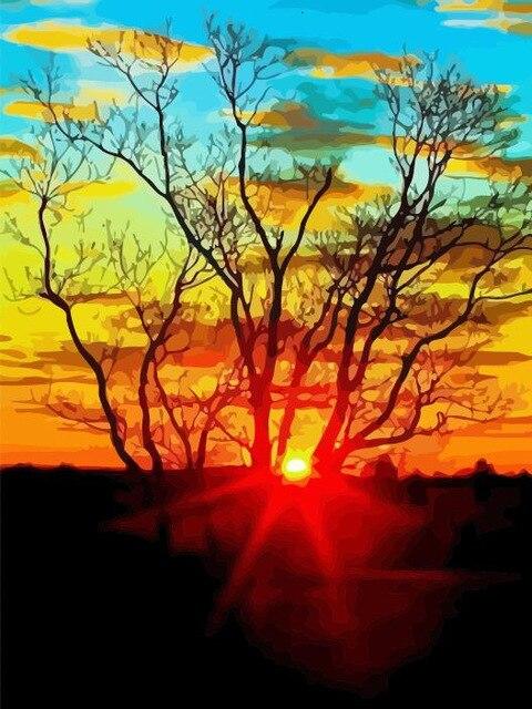 

Autumn Sunset – Paint By Numbers - 40*50CM, 501 Original