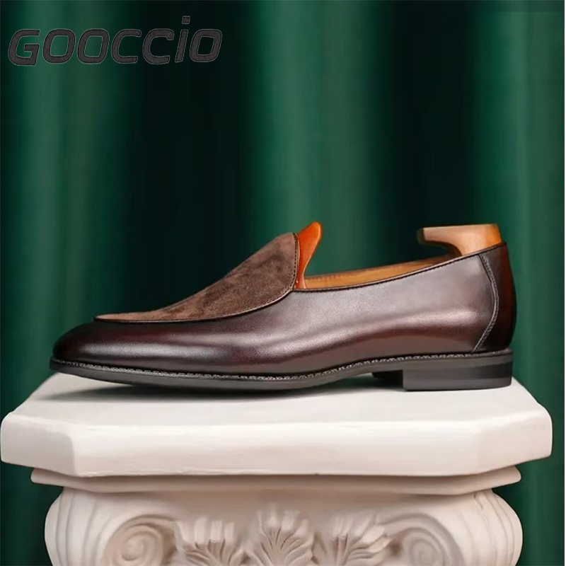 CW202 Italian Calf Skin + Goat Skin Dress Shoes/Loafer Shoes For Men  GOOCCIO   