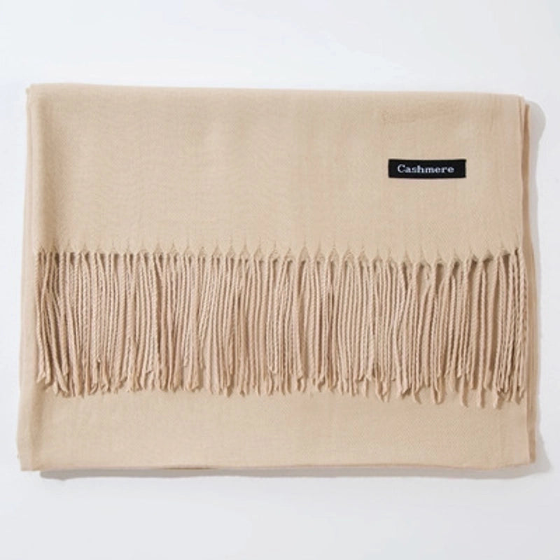 New Cashmere Scarf Female Korean Autumn And Winter New Solid Color Tassel Shawl Thick Warm Scarf