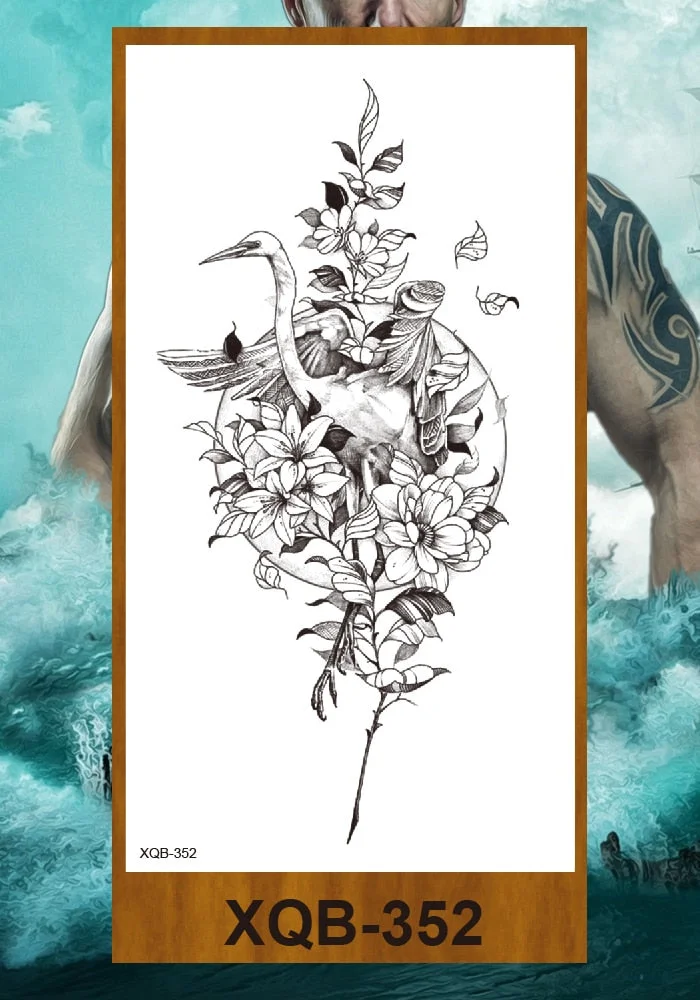 Temporary Tattoo Stickers Woman Girl Arm Chest Neck Ankle Fake Tatoo Flower Cute Flower Fox Owl Elephant Deer Horse Hummingbird