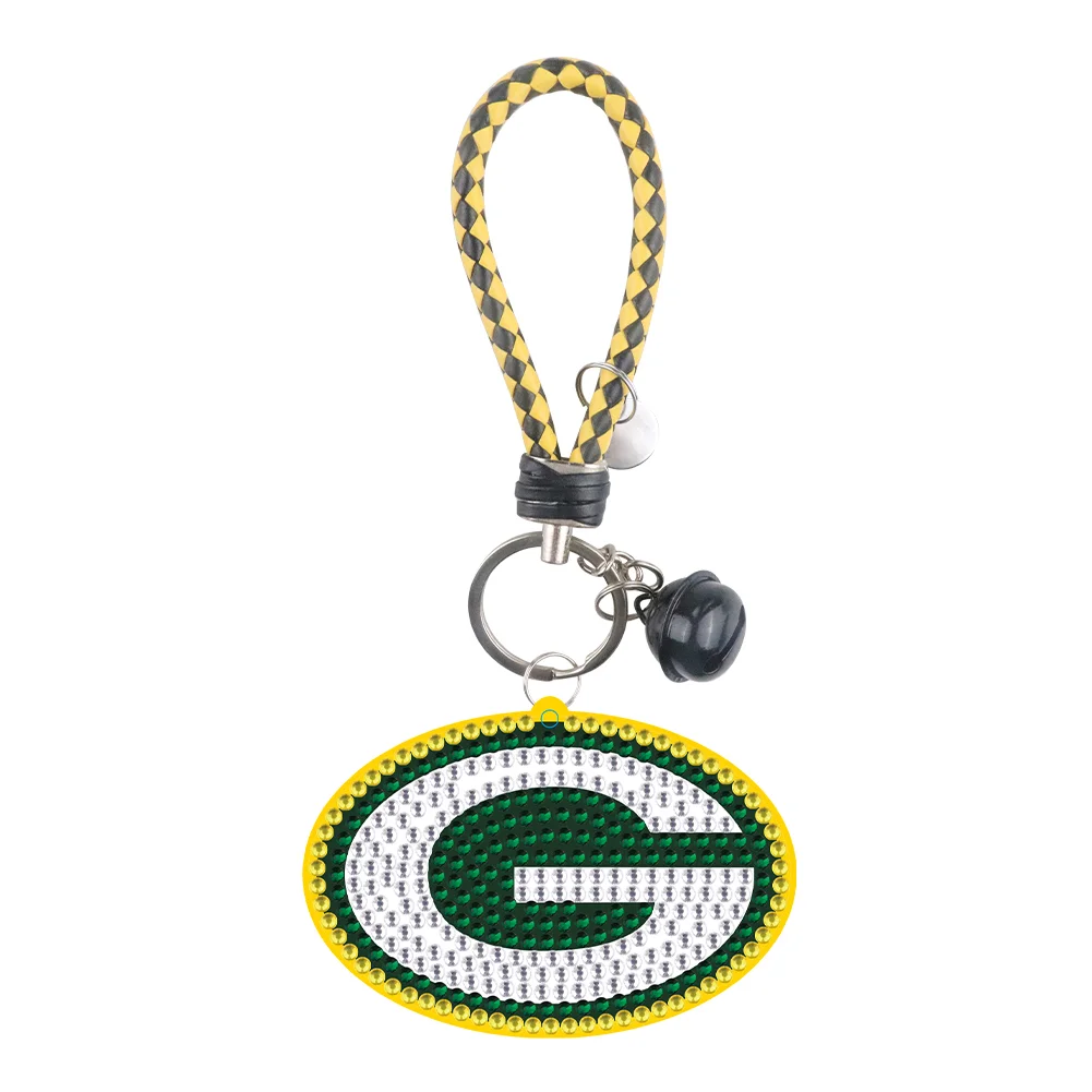 DIY Gem Keychains Double Sided Rugby Badge Craft Hanging Ornament