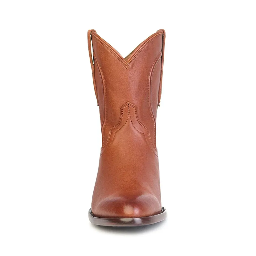 Brown Closed Toe Chunky Heel Casual Ankle Women's Western Boots