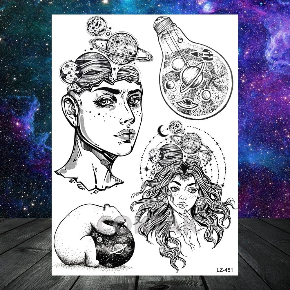 COKTAK Lavender Morning Glory Temporary Tattoos Sweet Peas Flower Body Art Arm Wrist Tatoos Waterproof DIY Fake Tattoo Stickers