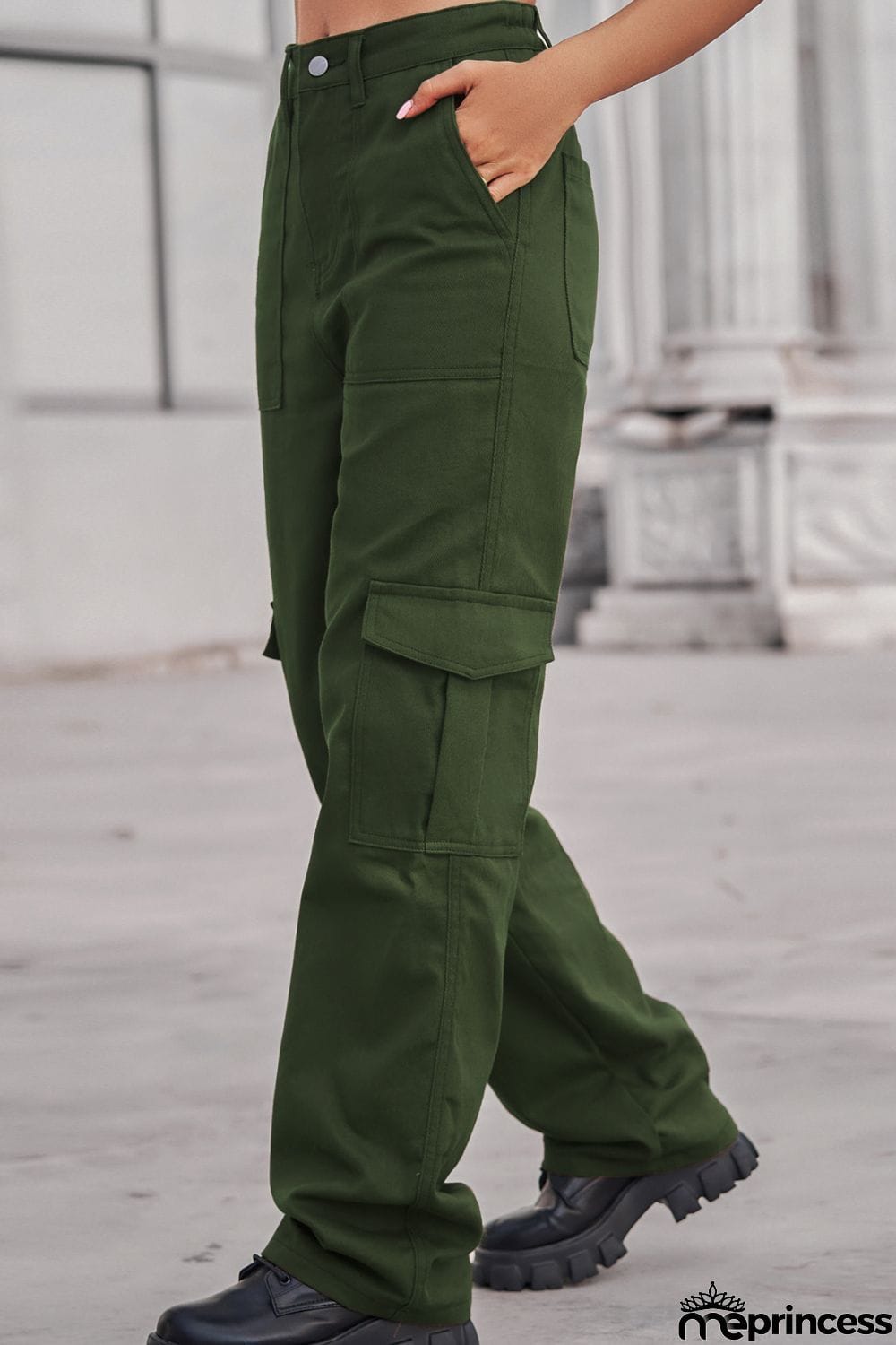 Long Straight Leg Jeans with Pockets