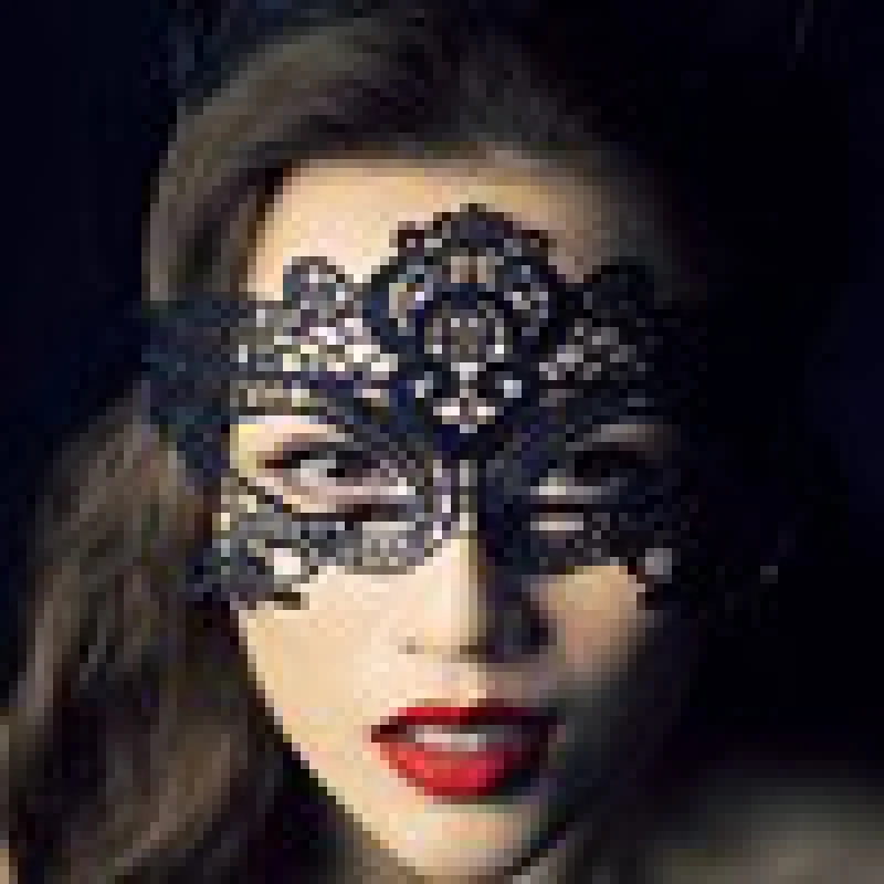 Uveng Beauty Mask Half Face Eye Yarn Crown Eye Mask Black Lace Queen Masquerade Princess Party Annual Meeting