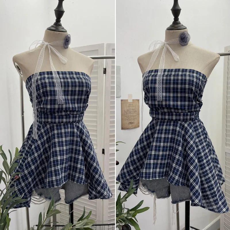 Nigikala Nigikala Wind Shoulder-To-Shoulder Tectorge Sling Waist-Le-Legged Skirt Wrapped-Sleeved Top 9231