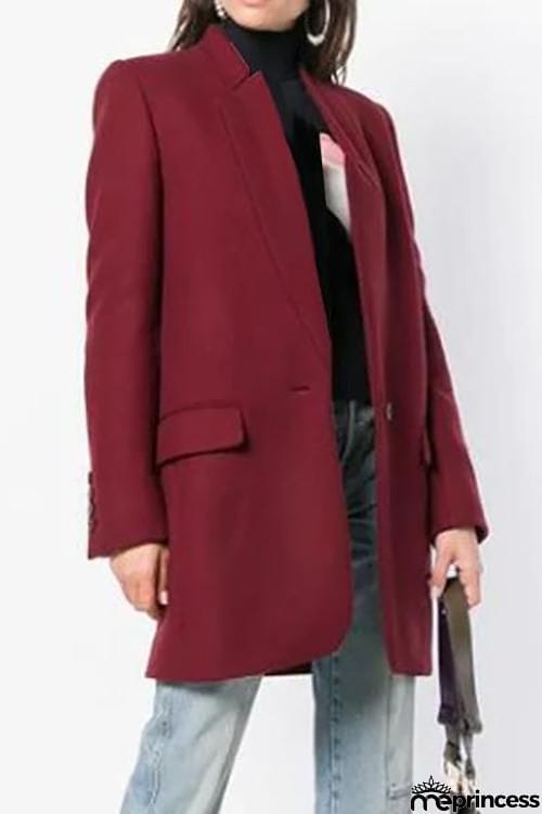 High Collar Button Pocket Coat