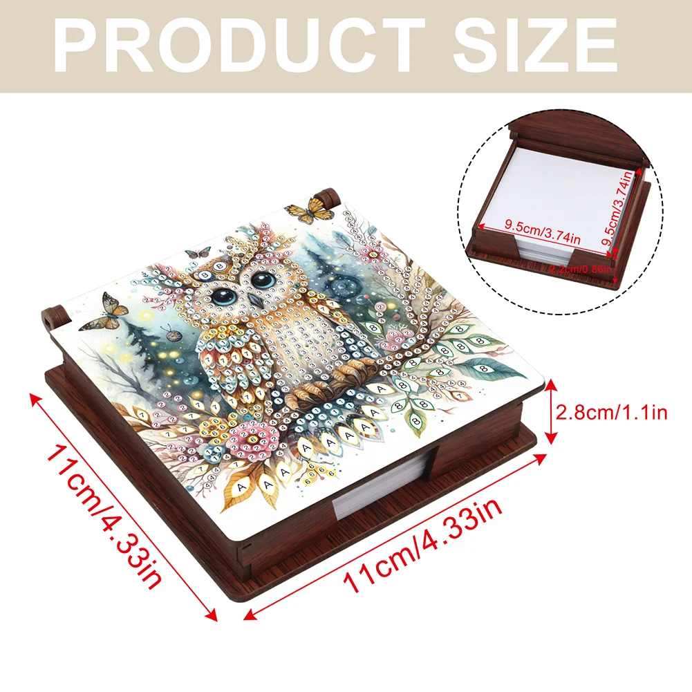 DIY Owl Diamond Painting Note Box Paper 160 Sheets of Paper for DIY Art Craft