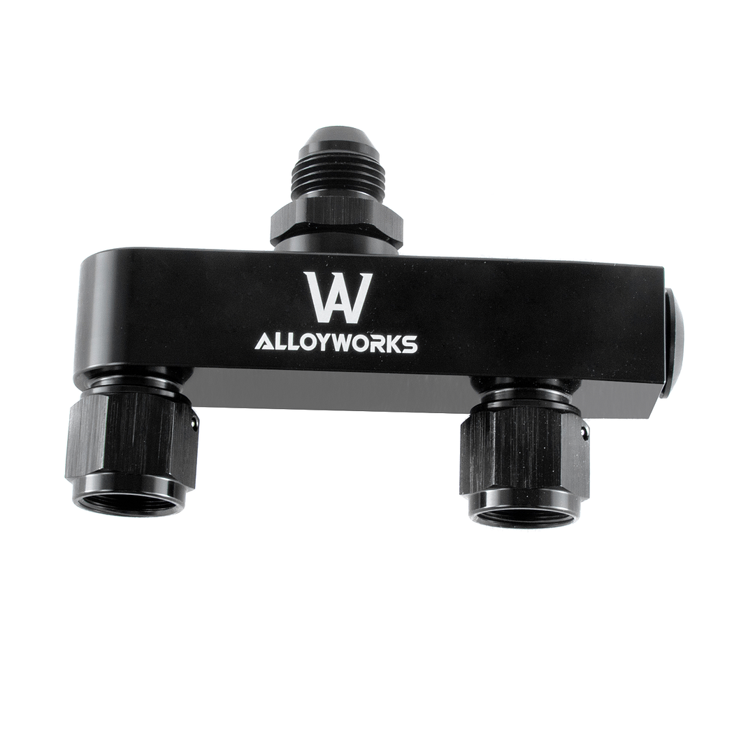 Alloyworks AN-8 Single Outlet Log Suits Twin Pump Surge Tank