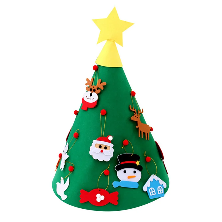 DIY Christmas Tree Felt Cloth Puzzle Toys Desktop Ornaments for Children gbfke