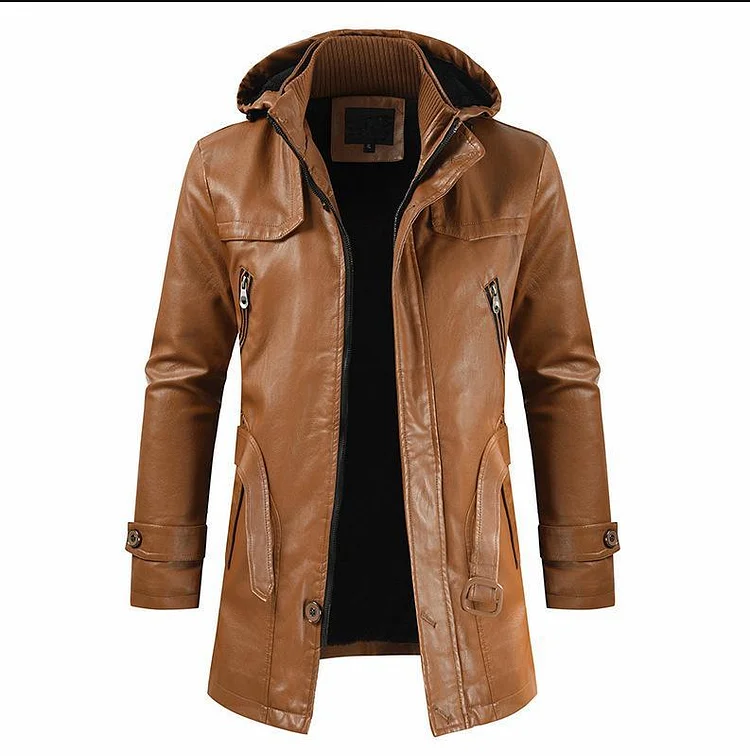 Hooded Leather Jacket[BUY NOW FREE SHIPPING ONLY TODAY]