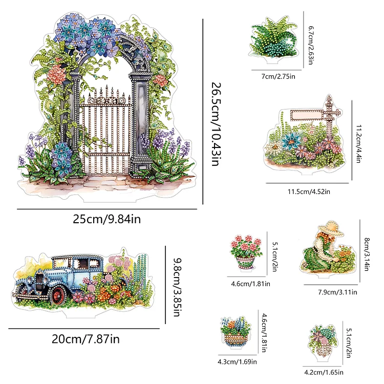 【Ornament】Acrylic Flower Table Top Diamond Painting Ornament Kits Desktop Diamond Art Kits