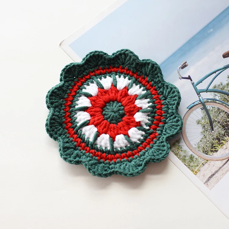  Lulusnow Handmade  Merry Chrismas Crochet Coasters