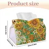 (24cm)Sunflower Butterfly 24cm DIY Diamond Painting Rhinestones Decorative Tissue Box Reusable Crystal Mosaic PU Tissue Holder for Home Car Desk Decoration Craft