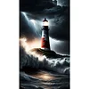 (40*70cm)Lighthouse - Round Partial AB Drill Diamond Painting